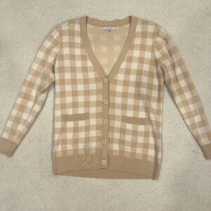 Small Sioni Beige Patterned Cardigan